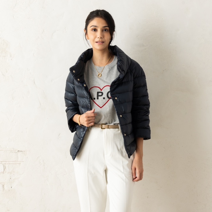 楽天市場】ヘルノ ダウンジャケット コート ケープ ネイビー