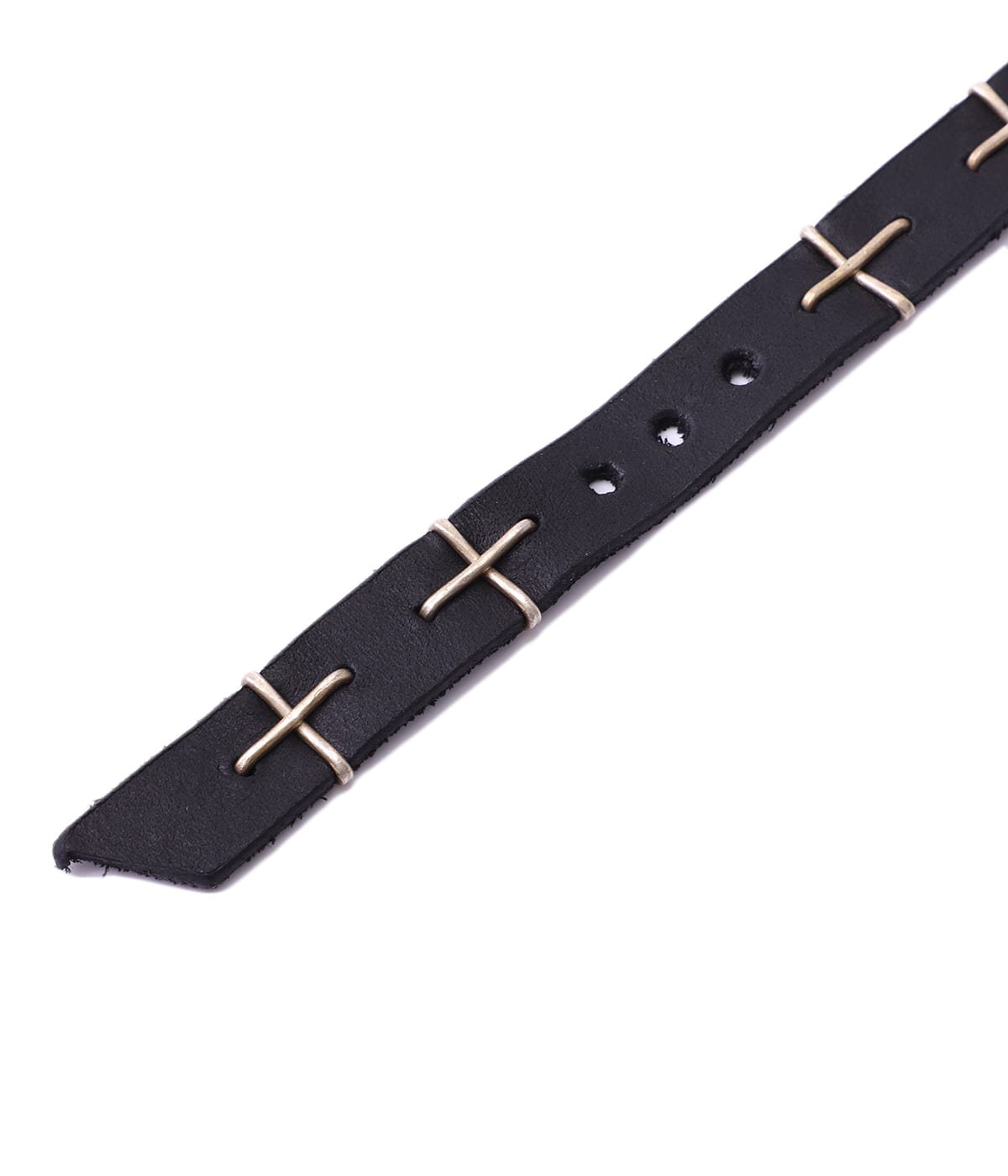 thin silver cross studded wrist band | m.a+(エムエークロス