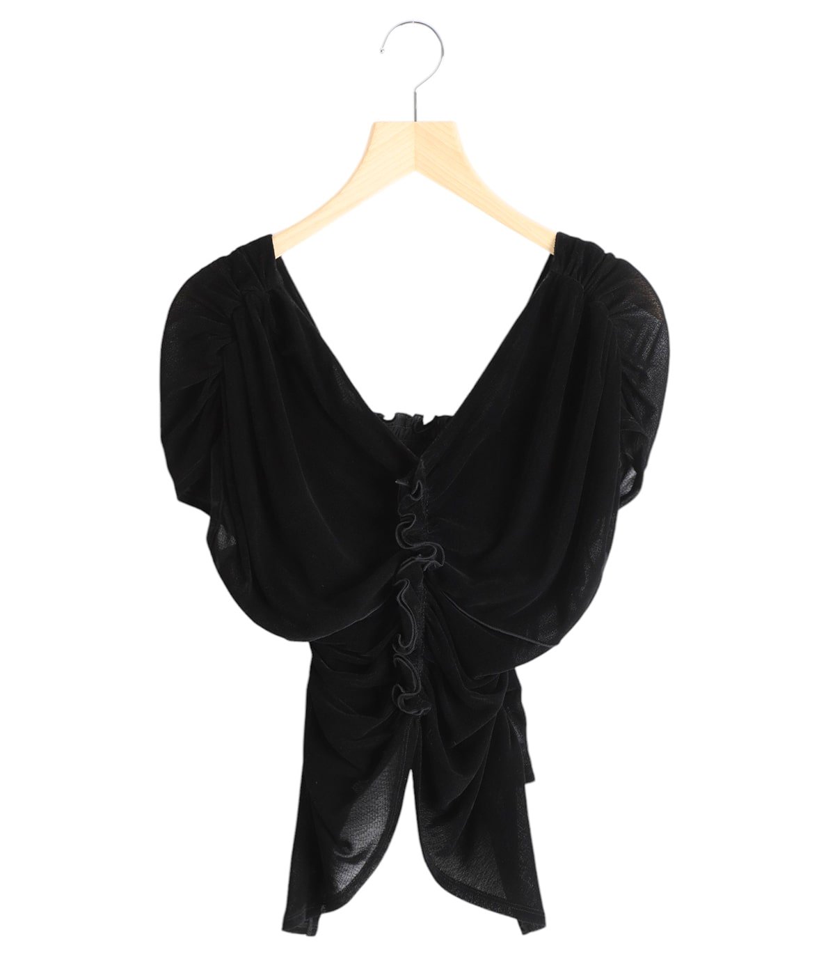 レディース】VELVET TULLE SHIRRING TOP | FETICO(フェティコ