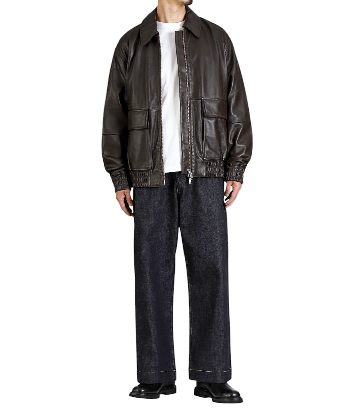 LEATHER BOMBER JACKET - PISTON - | STUDIO NICHOLSON(スタジオ