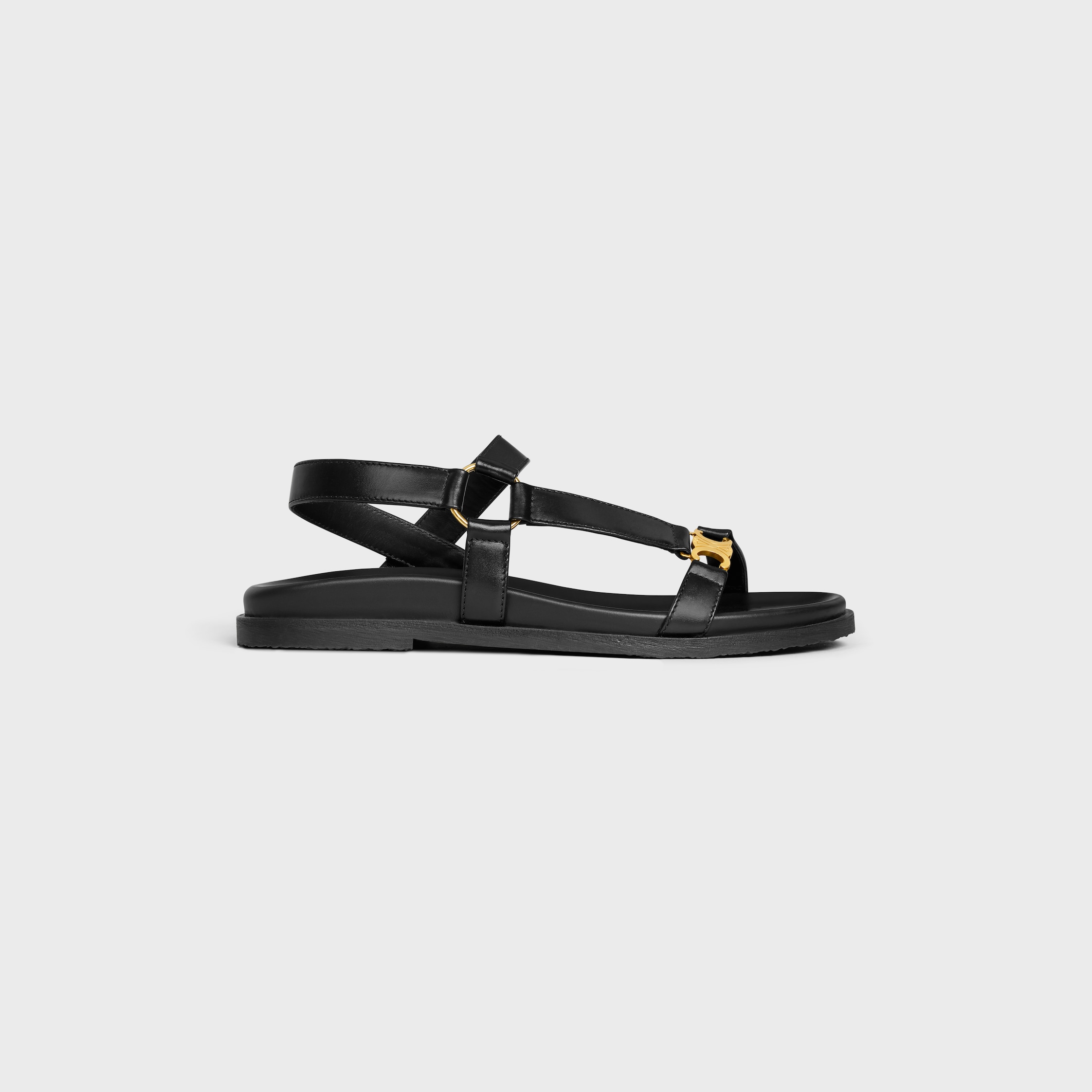 CELINE MAUD SANDAL WITH TRIOMPHE IN CALFSKIN - BLACK | CELINE