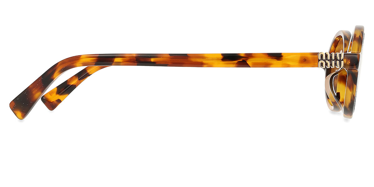 Miu Miu MU04ZSF Asian Fit 19P2Z1 Oval Honey Yellow Tortoise
