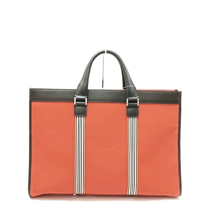 バーバリーブラックレーベル/ビジネスバッグ/オレンジ×ダークブラウン