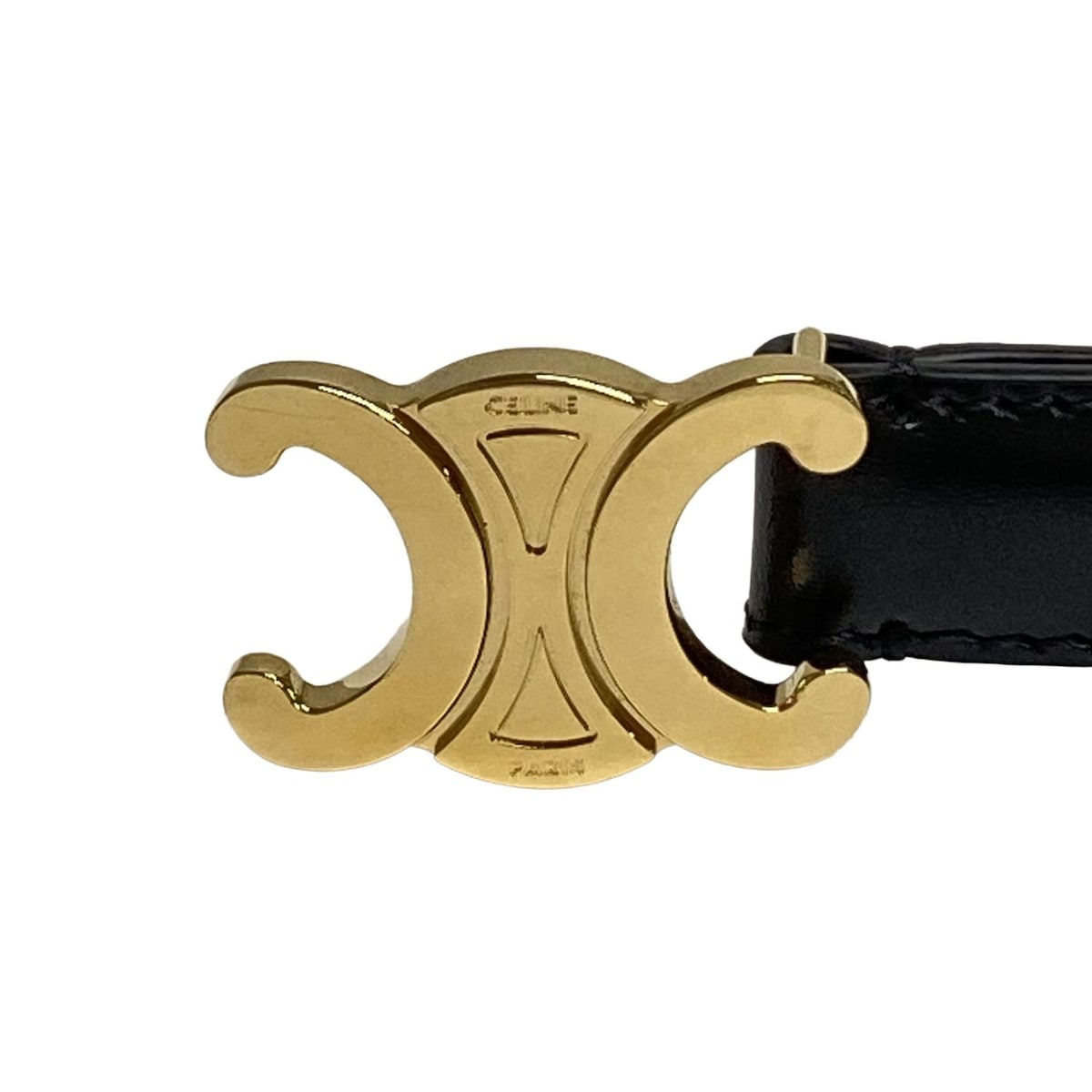 セリーヌ ベルト 65 スモール トリオンフ ベルト 黒 ゴールド金具