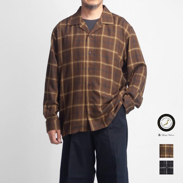 Upscape Audience オーディエンス レーヨン オンブレチェック 長袖