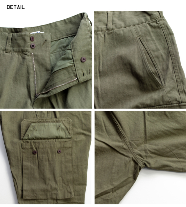 MONT KEMMEL モンケメル ヘリンボーン M-47 カーゴパンツ メンズ