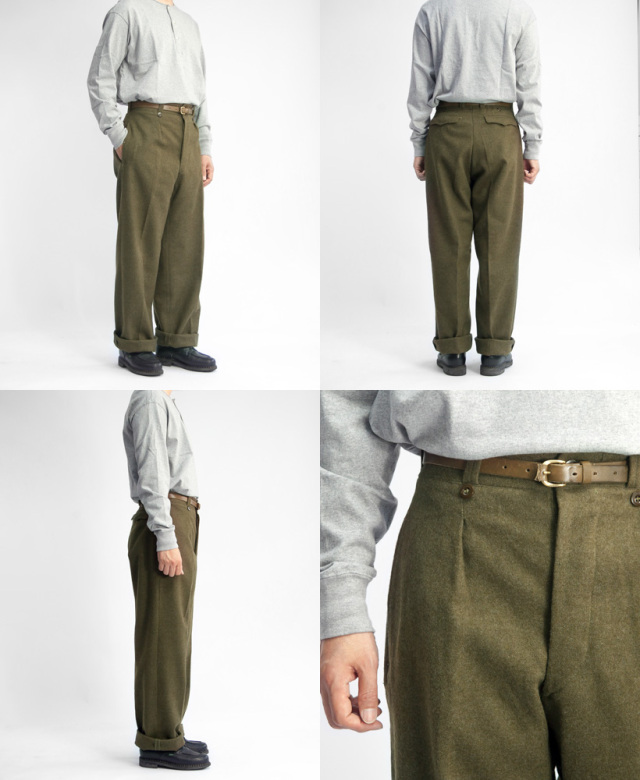 フランス軍 M-52 ワンタックウールトラウザーズ デッドストック メンズ