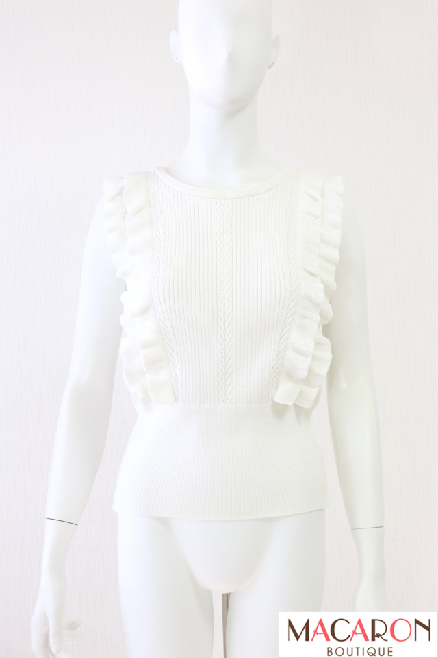 Rene（ルネ） ノースリーブフリルニットトップス 6822600