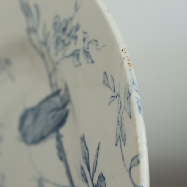 アンティークプレート 小鳥皿 フランス リュネヴィル製 KG Luneville