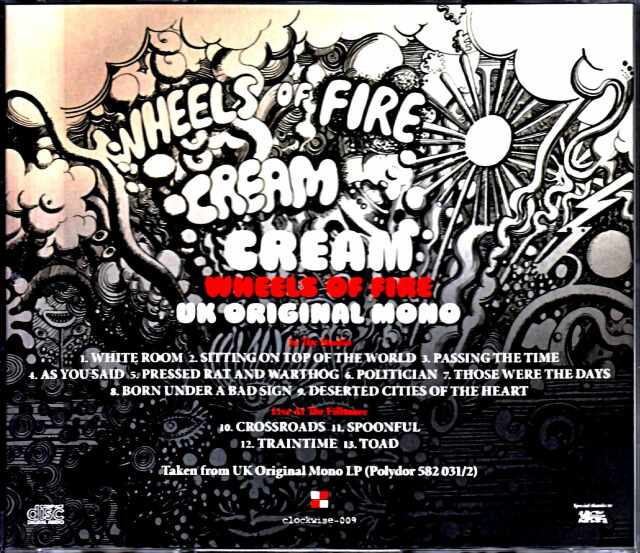 Cream クリーム/クリームの素晴らしき世界 Wheels of Fire UK Original