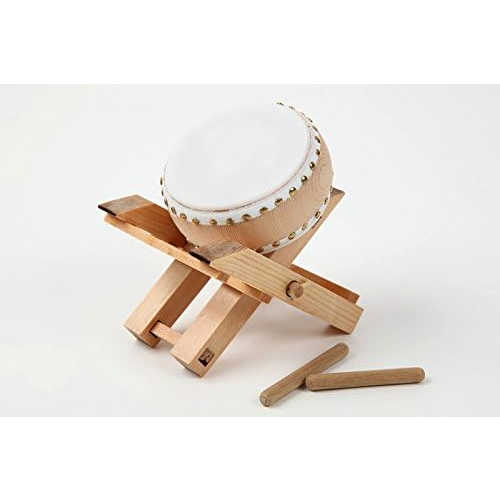 ミニチュア楽器 平太鼓 （直径：5.5cm）フィギュア 和太鼓 バチ付き