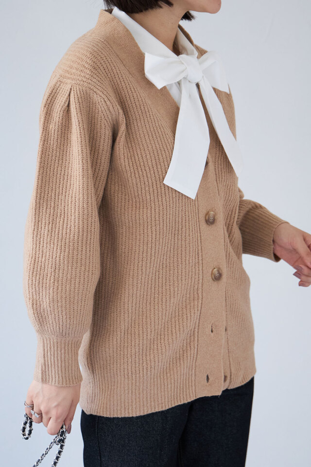 モヘアライクオーバーサイズカラーカーディガン