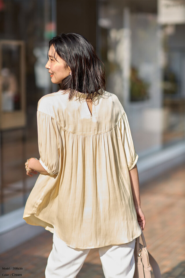 前後2wayギャザーブラウス