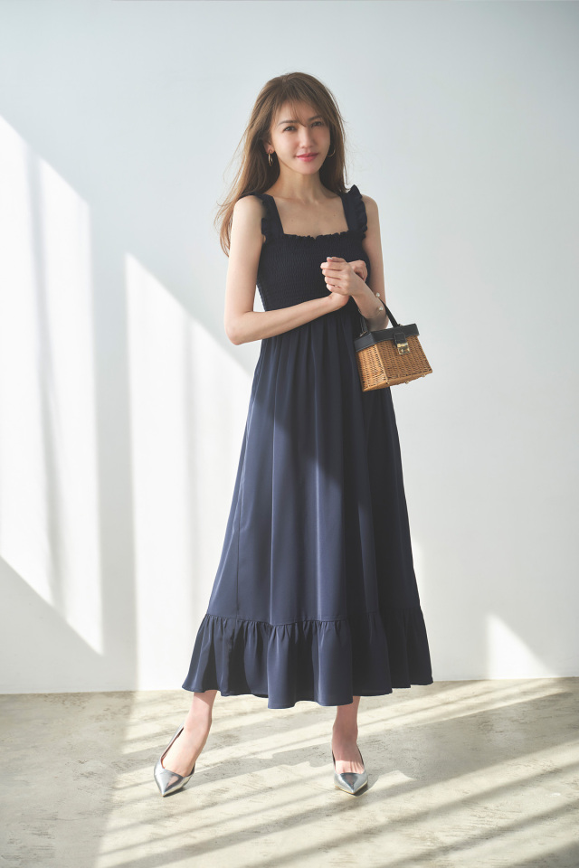 美香さんコラボ】ヘムフリルシャーリングワンピース