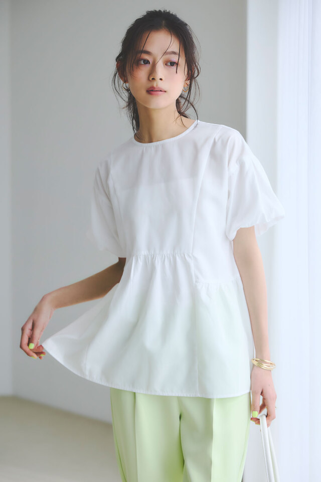 松木育未さん着用】ボリュームブラウス