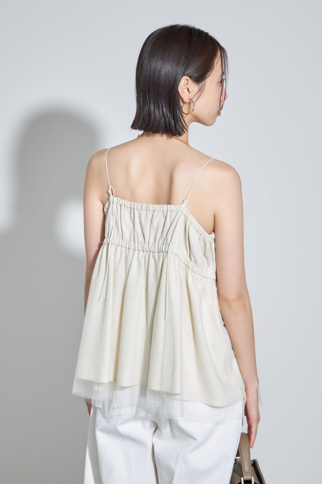 ikumiさんバイイング】チュールドッキングリネン混キャミソール