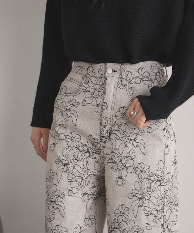 オフィシャルサイト限定】フラワージャガードデニムパンツ