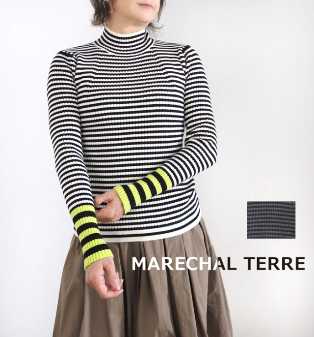MARECHAL TERRE マルシャルテル ハイネックニットプルオーバー ピッチ