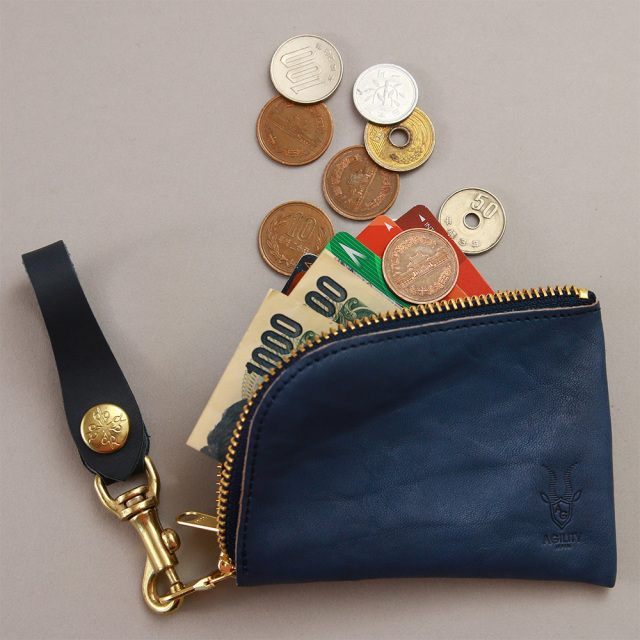 アルジャン』(全5色)栃木シボリ/L字ファスナー コインケース 小銭入れ