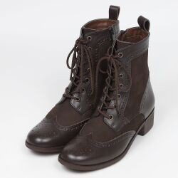 BARCLAY ファスナー付レースアップブーツ キャメル｜BARCLAY