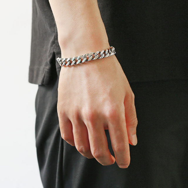 9.5mm 2面カット 喜平 ブレスレット シルバー925 アクセサリー