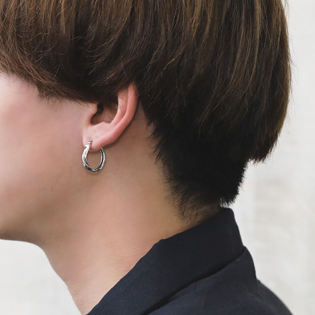 ツイスト ネイティブ パターン フープピアス メンズ レディース