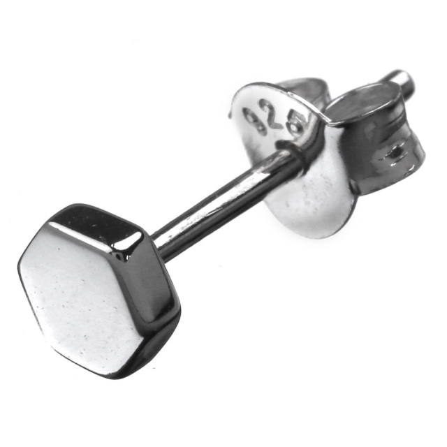 マイクロ ヘキサゴン ピアス メンズ シルバー アクセサリー 男性 六