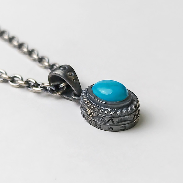 センター ターコイズ ブラックカラー ペンダント ≪トップのみ