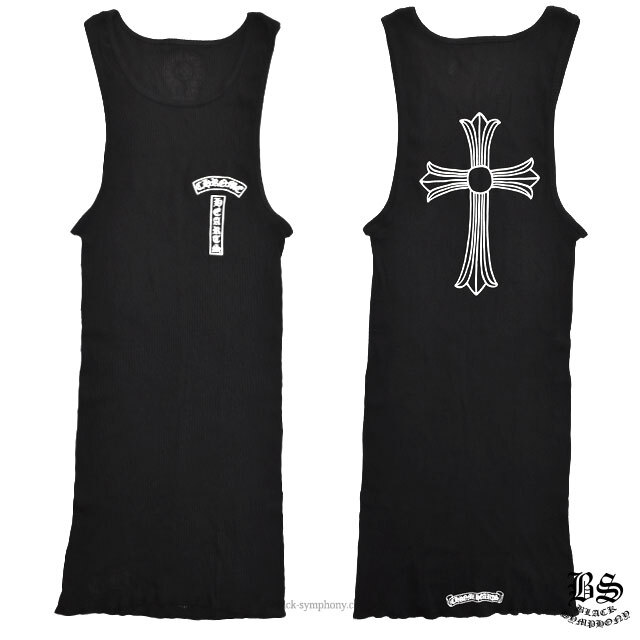 chromehearts】クロムハーツタンクトップ Tバー＆クロス ブラック