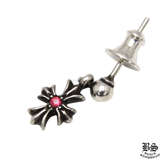 クロムハーツタイニーECHプラスドロップイヤリングwithルビー|クロム