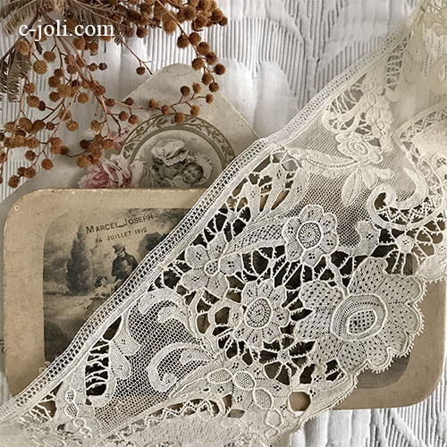 パリ発送】L2660 フランスアンティークレーストリム/テープレース