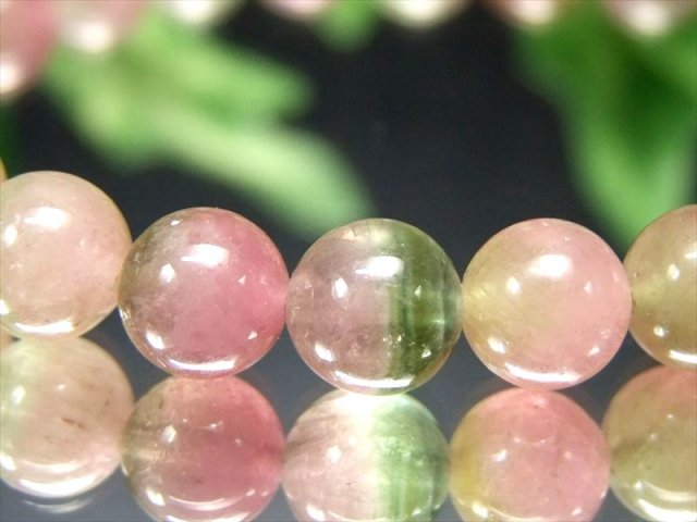 明るめカラー 4A+ ウォーターメロン トルマリン ブレスレット 7mm-7.5