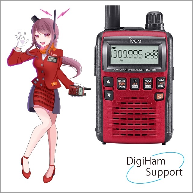 IC-R6 メタリックレッド (当店オリジナルUSB充電ケーブル・無線