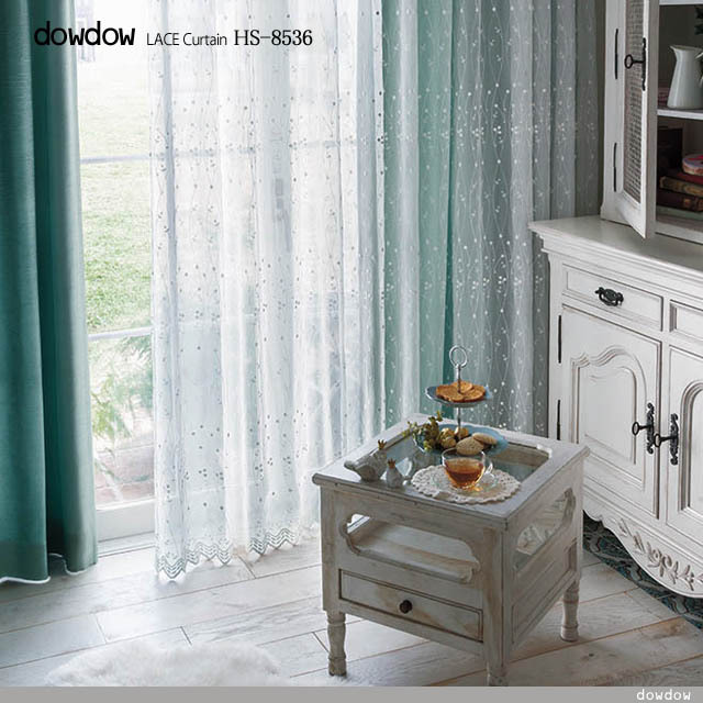 フレンチ ビンテージ】アールデコ調の刺繍のレースカーテン＆シェード