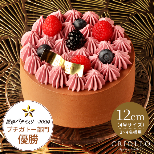 ブラックベリーとチョコレートのケーキ『ニルヴァナ』(4号)｜クリオロ