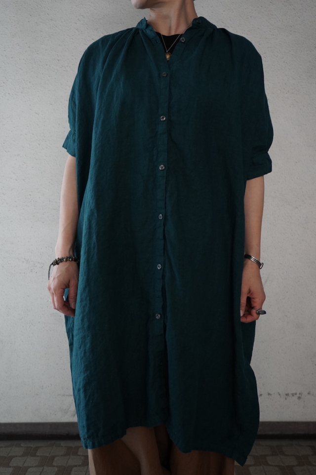 Honnete 姉妹伴アイリッシュリネン 半袖ギャザーワンピース 2023 annabelle