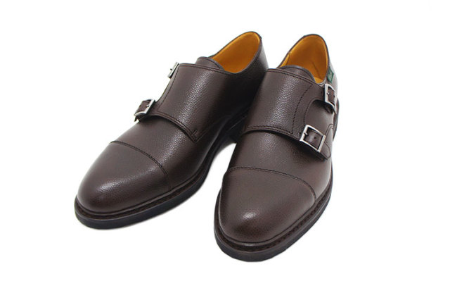 パラブーツ ポー メンズ ダブルモンク ビジネス シューズ *ダーク