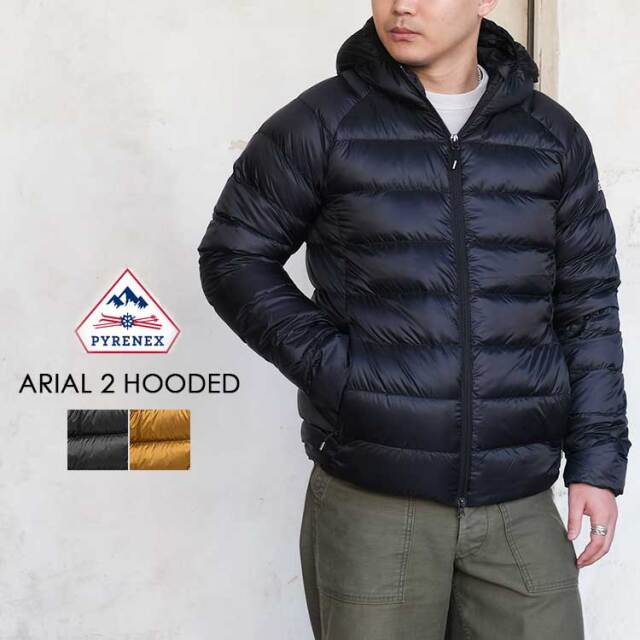 ピレネックス アリアル2 フーデッド メンズ ダウンジャケット 軽量