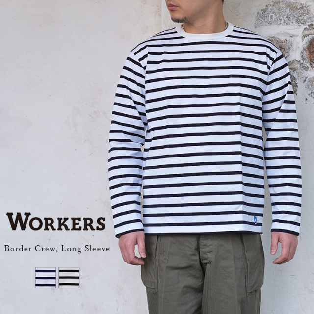 Workers ワーカーズ Border Crew Long Sleeve ボーダークルーネック