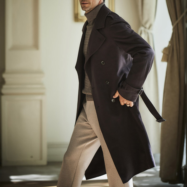 SALE ピアツェンツァ カシミヤ トレンチコート イタリア 秋冬 630807 G