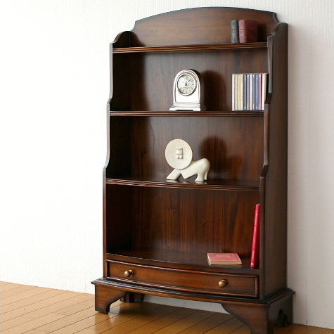 マホガニー 無垢材 本棚 飾り棚 天然木 木製 ディスプレイラック