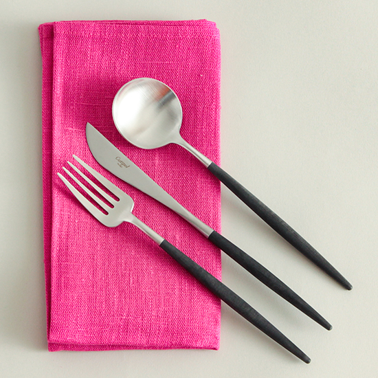 クチポールのカトラリー/ブラック デザートフォーク