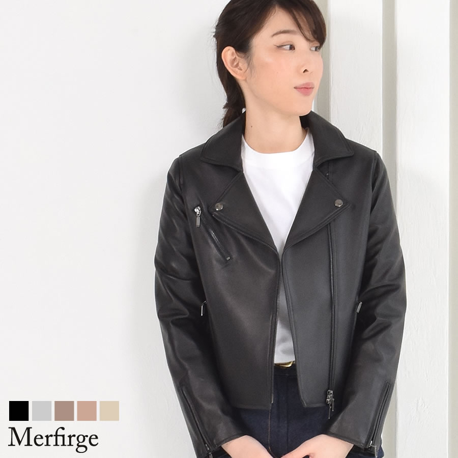 20%OFF 会員価格適用外】[Merfirge] 本革 ラムレザー ライダース