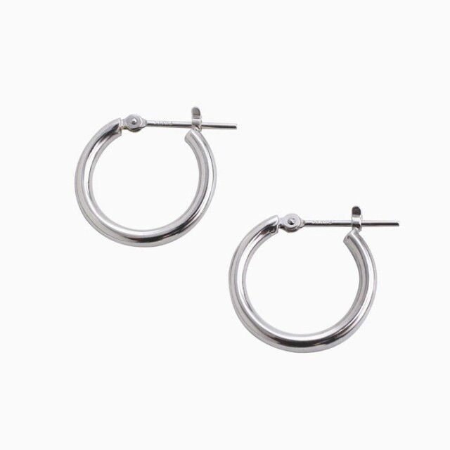 送料無料】正規品 14金/K14 14k/K14WG ホワイトゴールド ピアス/フープ