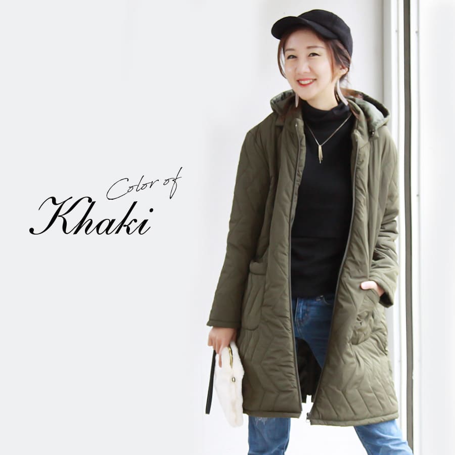 ミルクティーステラ4way中綿ロングママコート｜マタニティ服と授乳服の