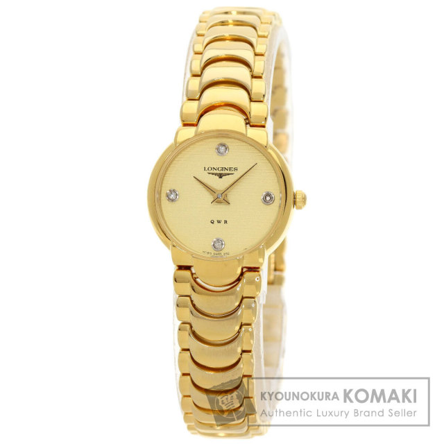 LONGINES ロンジン QWR 4P ダイヤモンド 腕時計 GP/GP レディース