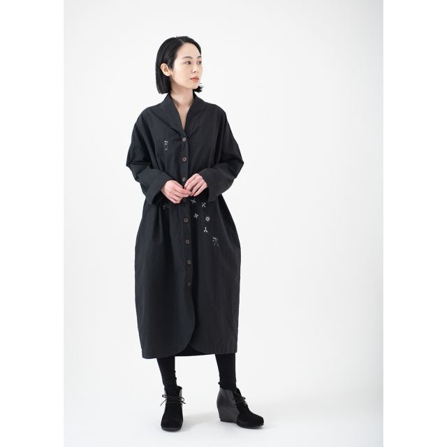 KY29-766／薄手ロングコート[播州織]／忍者