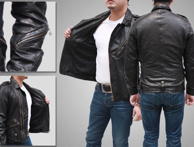 AVIREX アヴィレックス ラム革 ウォッシュ加工 ダブルライダース