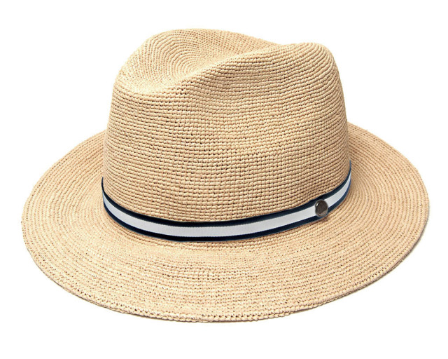 イタリア Borsalino(ボルサリーノ) ラフィア細編み中折れ帽 141165