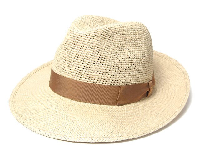 イタリア Borsalino(ボルサリーノ) つば広パナマ中折れ帽 141219